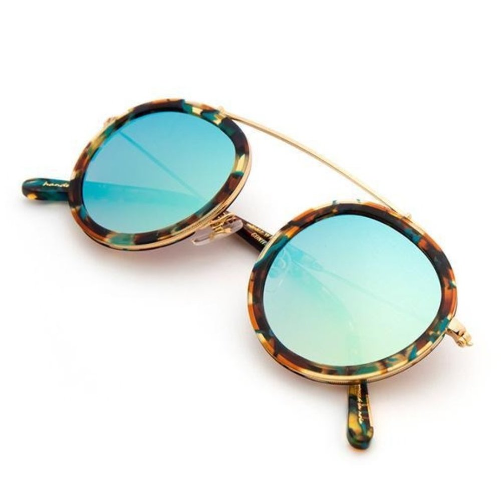 KREWE Conti Round Mirrored Sunglasses